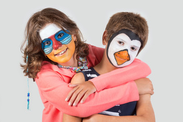 Kids with animal face-paint