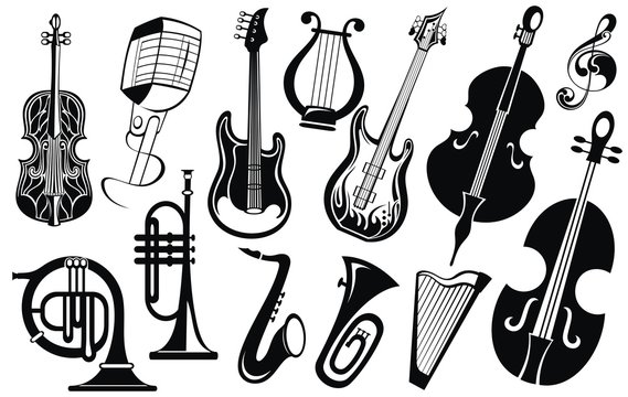 Music icon collection .Musical instruments