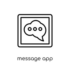 Obraz premium message app icon. Trendy modern flat linear vector message app icon on white background from thin line General collection