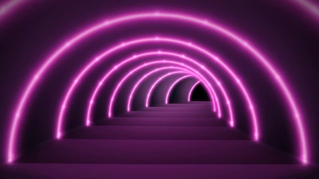 Motion Graphic , Loop clips cicle glowing lines, tunnel, neon lights