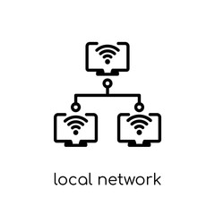 Local network icon. Trendy modern flat linear vector Local network icon on white background from thin line Internet Security and Networking collection