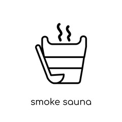 Smoke sauna icon. Trendy modern flat linear vector Smoke sauna icon on white background from thin line sauna collection