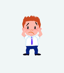 Businessman in casual style, surprised.