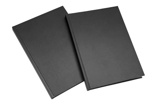 Two Black Books Isolated On White Background