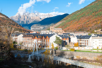 beautiful town of pyrenees, spain - obrazy, fototapety, plakaty