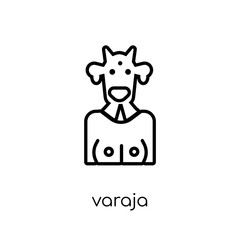 Varaja icon. Trendy modern flat linear vector Varaja icon on white background from thin line india collection