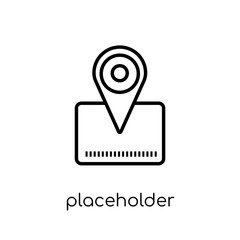 Placeholder icon. Trendy modern flat linear vector Placeholder icon on white background from thin line Maps and Locations collection