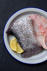 raw nile perch with lemon