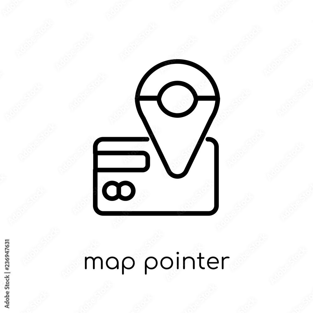 Poster map pointer icon from payment collection.