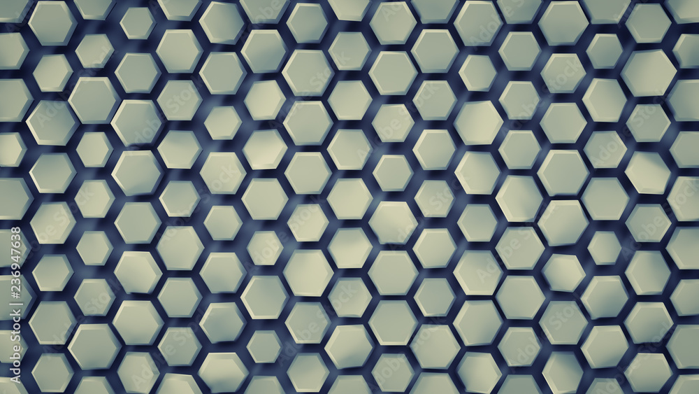 Poster hexagonal background abstract 3d render