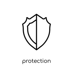 Protection icon. Trendy modern flat linear vector Protection icon on white background from thin line Insurance collection
