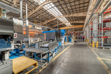 The interior of the metalworking shop. Modern industrial enterprise.