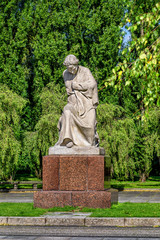 Statue of Motherland  in Soviet War Memorial and military cemetery in Berlin's Treptower Park.