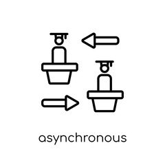Asynchronous Learning icon. Trendy modern flat linear vector Asy