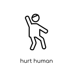 Fototapeta na wymiar hurt human icon. Trendy modern flat linear vector hurt human icon on white background from thin line Feelings collection