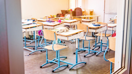 Empty, classroom, school classroom, interior, education, back to school