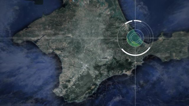 Sevastopol, Crimea, surveillance drone or satellite camera spying
