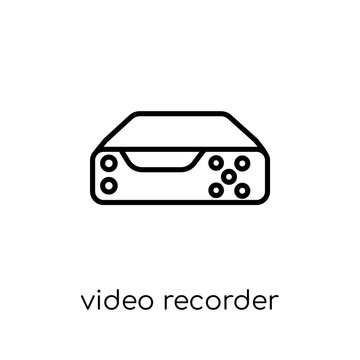Video recorder icon. Trendy modern flat linear vector Video recorder icon on white background from thin line Electronic devices collection