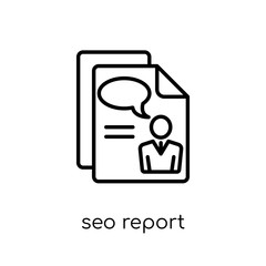 SEO report icon. Trendy modern flat linear vector SEO report icon on white background from thin line Programming collection