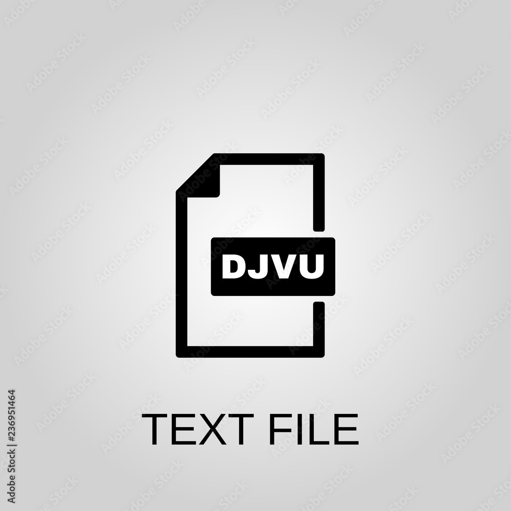 Poster text file djvu icon. text file djvu concept symbol design. stock - vector illustration can be used f