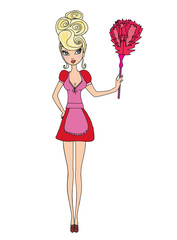 Sexy pinup style french maid