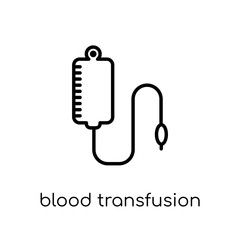 Fototapeta premium Blood transfusion icon. Trendy modern flat linear vector Blood transfusion icon on white background from thin line Health and Medical collection