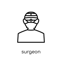 Surgeon icon. Trendy modern flat linear vector Surgeon icon on white background from thin line Professions collection