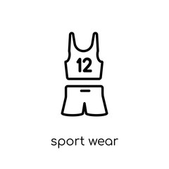 Sport wear icon. Trendy modern flat linear vector Sport wear icon on white background from thin line Gym and fitness collection