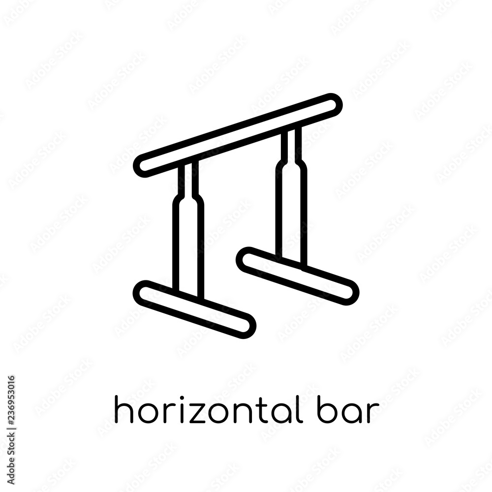 Poster horizontal bar icon. trendy modern flat linear vector horizontal bar icon on white background from t