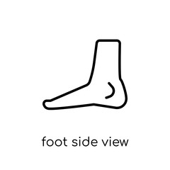 Foot side view icon. Trendy modern flat linear vector Foot side view icon on white background from thin line Human Body Parts collection