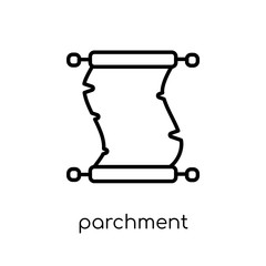 Parchment icon. Trendy modern flat linear vector Parchment icon on white background from thin line E-learning and education collection