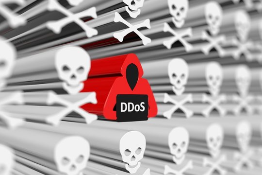 DDoS concept blurred background 3d render illustration
