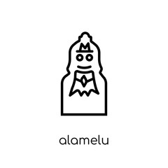 Alamelu icon. Trendy modern flat linear vector Alamelu icon on white background from thin line india collection