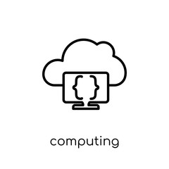 Computing icon. Trendy modern flat linear vector Computing icon on white background from thin line Programming collection