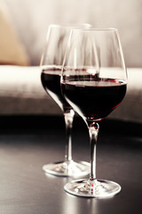 Two glasses of red wine