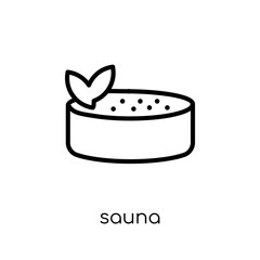 Green Sauna icon. Trendy modern flat linear vector Green Sauna icon on white background from thin line sauna collection