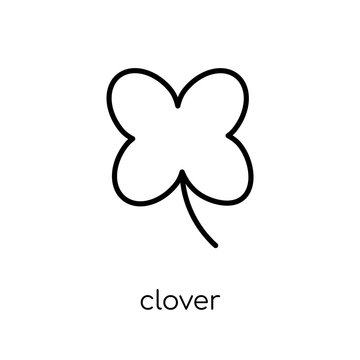 Clover icon. Trendy modern flat linear vector Clover icon on white background from thin line nature collection