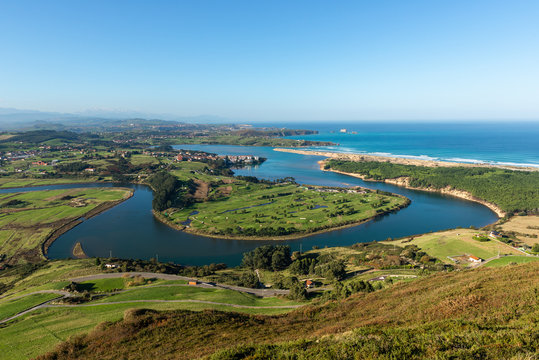 Mogro estuary from La Picota mountain, Cantabria, Spain