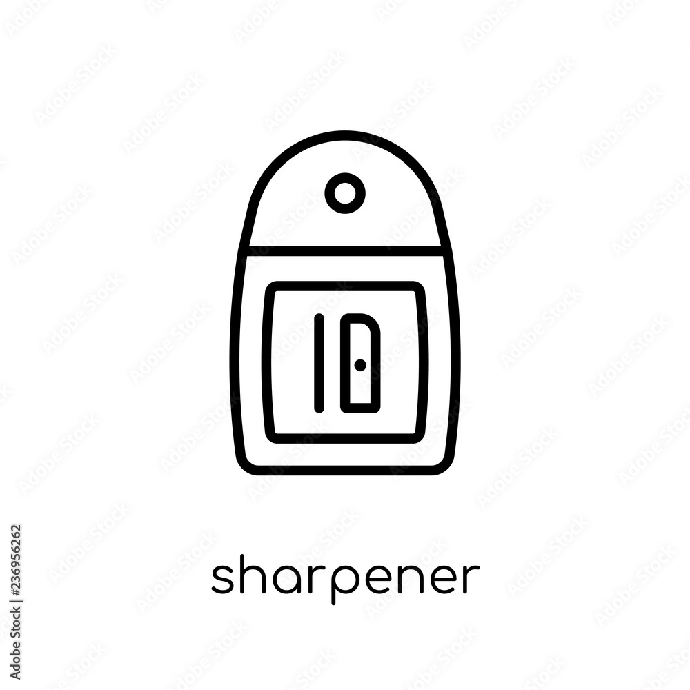 Poster sharpener icon. trendy modern flat linear vector sharpener icon on white background from thin line e