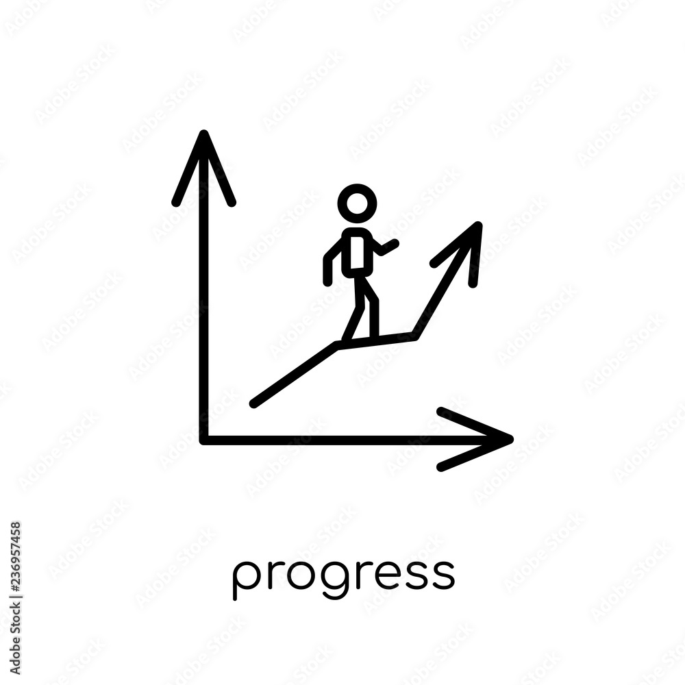 Poster progress icon. trendy modern flat linear vector progress icon on white background from thin line e-l