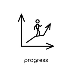 Progress icon. Trendy modern flat linear vector Progress icon on white background from thin line E-learning and education collection