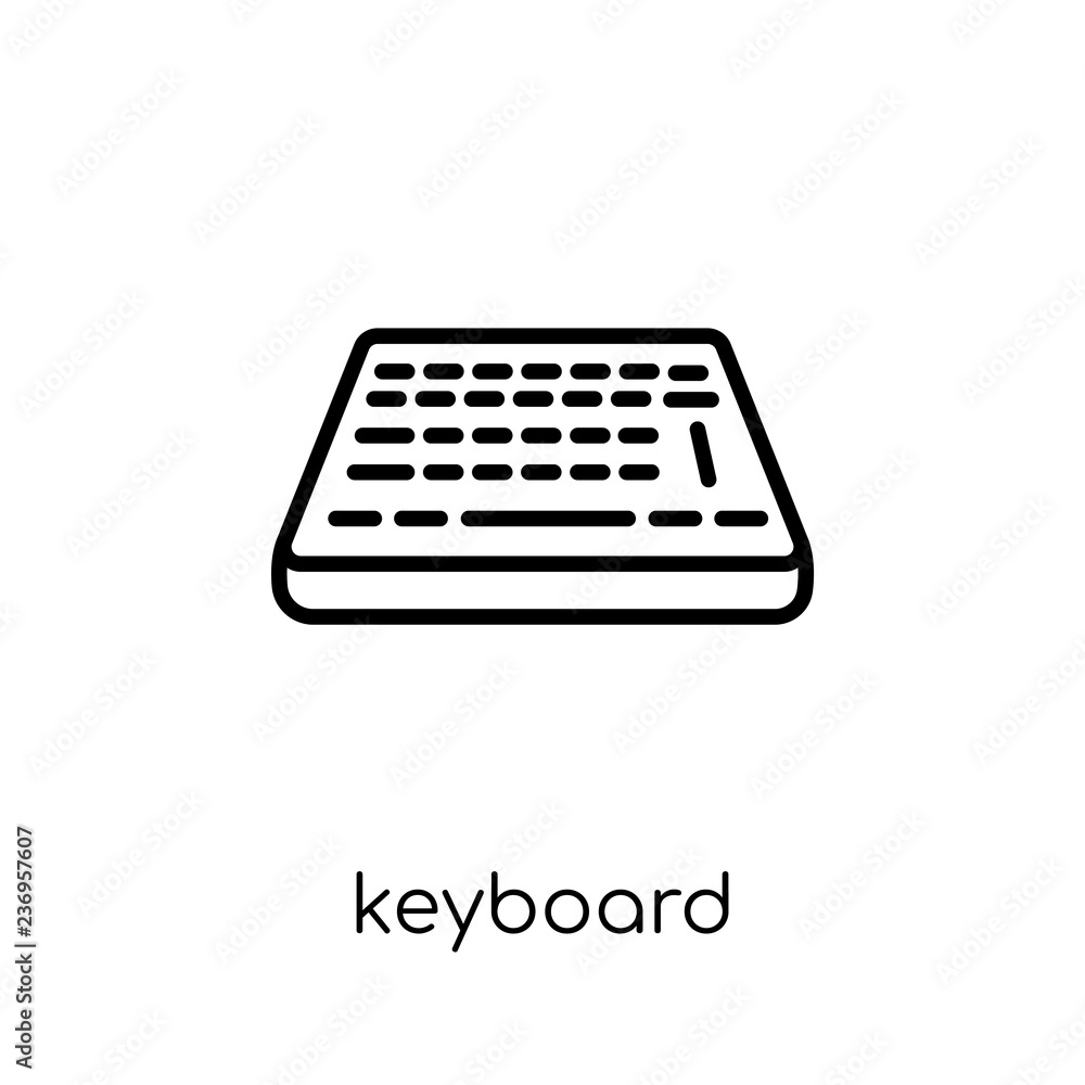 Poster keyboard icon. trendy modern flat linear vector keyboard icon on white background from thin line ele