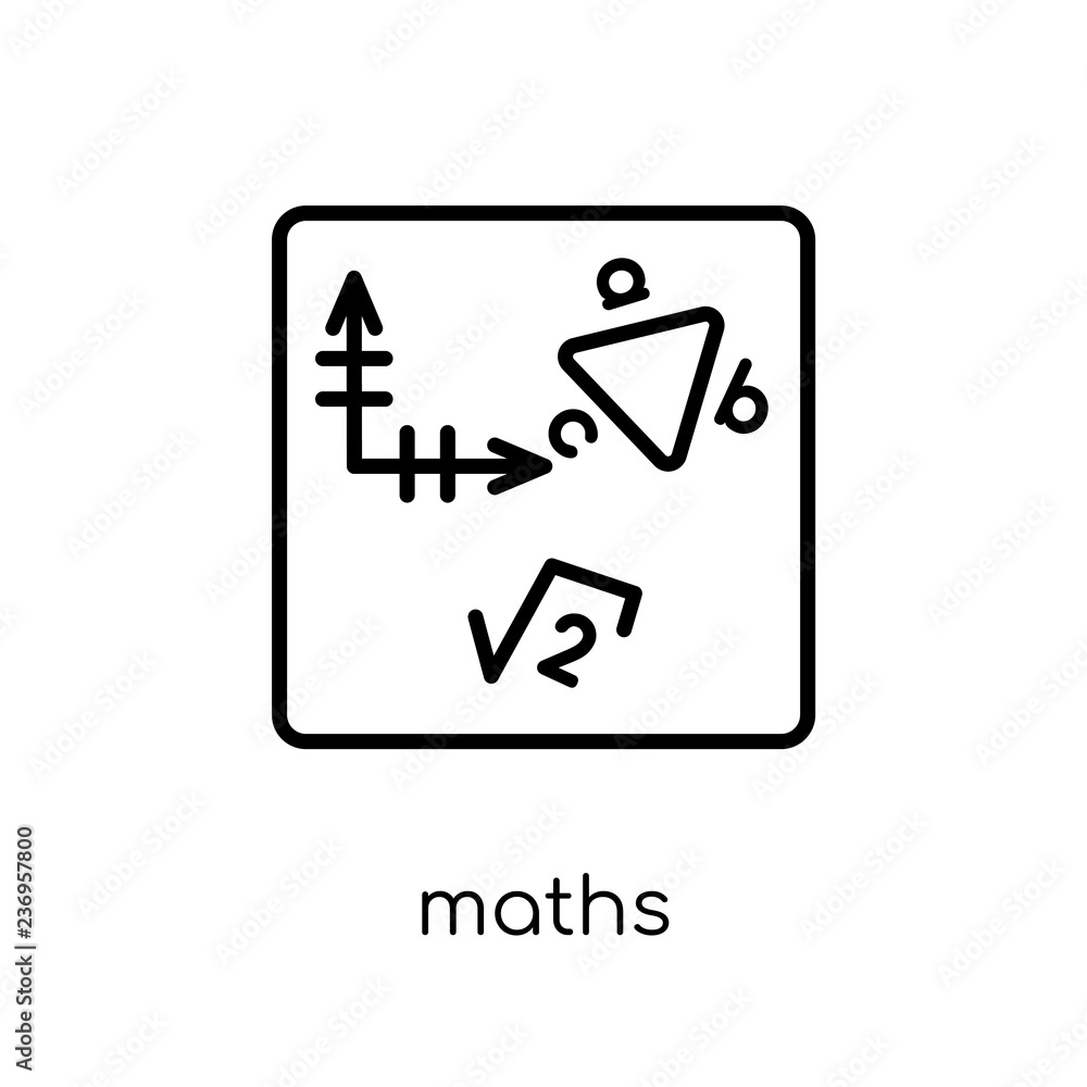 Aufkleber maths icon. trendy modern flat linear vector maths icon on white background from thin line e-learnin