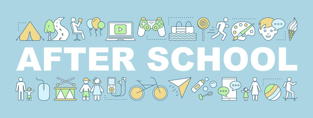 After school activities word concepts banner