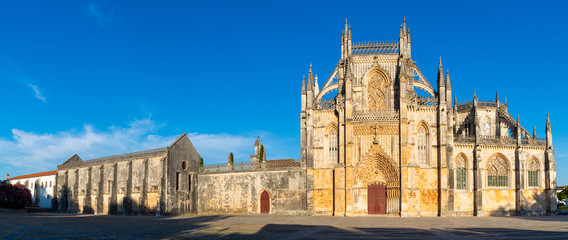 Batalha, Portugal. Monastery of Batalha aka Monastery of Santa Maria da Vitoria. View of the Capelas Imperfeitas. Gothic and Manuelino aka Manueline style