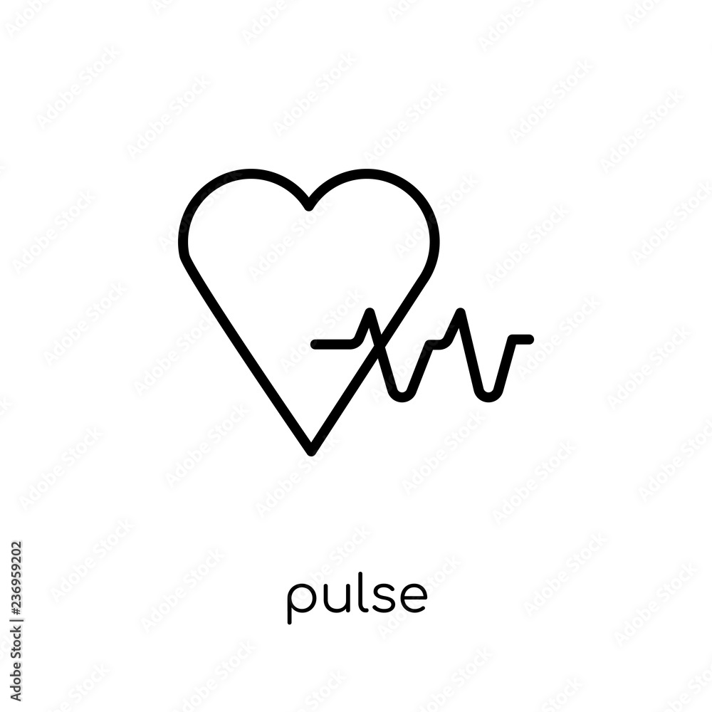 Poster pulse icon. trendy modern flat linear vector pulse icon on white background from thin line health an