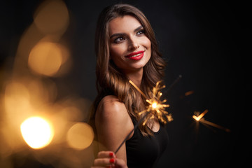 Naklejka premium Party, holidays, New Year or Christmas and celebration concept.