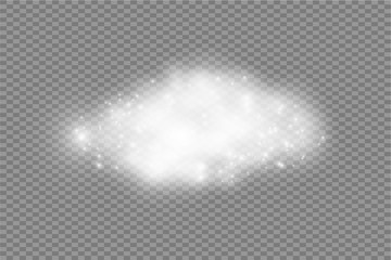 Glow light effect. Cloud of glittering dust. Vector illustration. Christmas