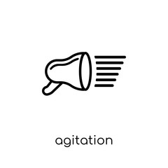 agitation icon. Trendy modern flat linear vector agitation icon on white background from thin line general collection