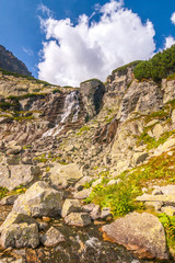 The Skok waterfall in Mlynicka valley of High Tatras National Park, Slovakia, Europe.